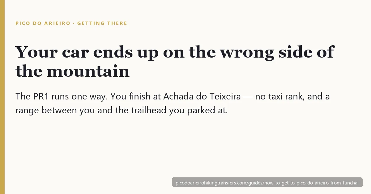 The PR1 runs one way, so a self-driver's car ends up on the wrong side of the mountain